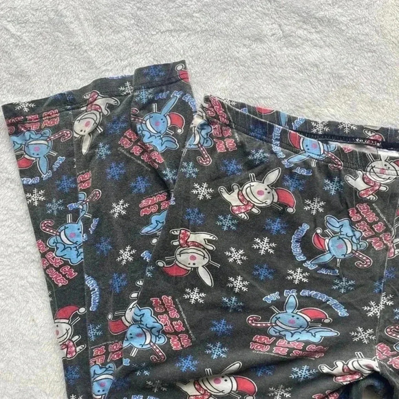 Black Christmas happy bunny pj pants. - Picture 2 of 6